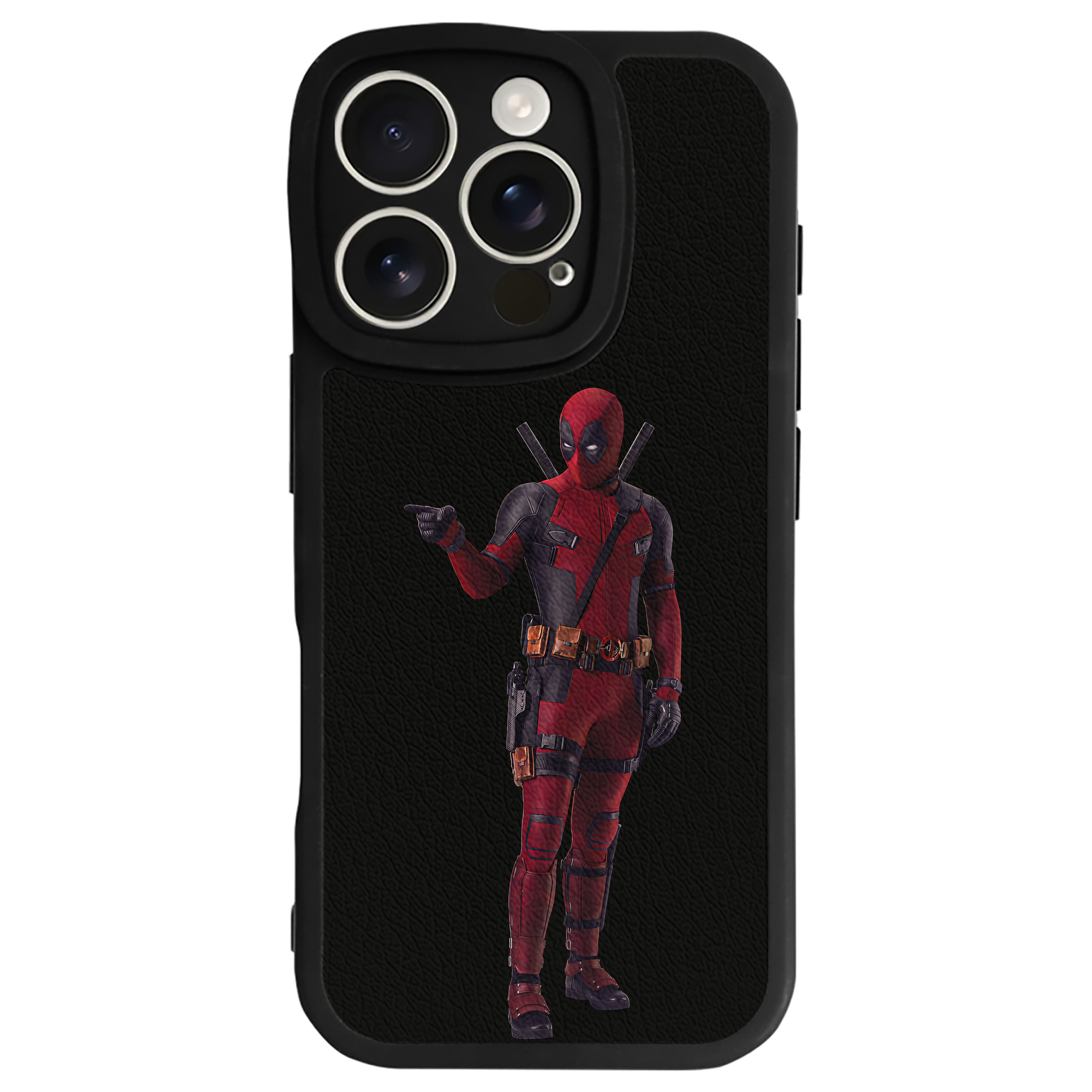 （画像用） Deadpool デッドプール 【iPhone 16シリーズ対応】シリコンスマホケース（レザー調） 材質：シリコン